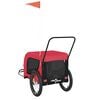 vidaXL Pet Bike Trailer Red and Black Oxford fabric, iron, PVC Small