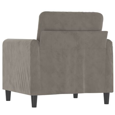 vidaXL Sofa Chair Light Gray 23.6" Velvet