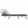 vidaXL Folding Sun Lounger Folding Black 56 x 189 x 87cm fabric