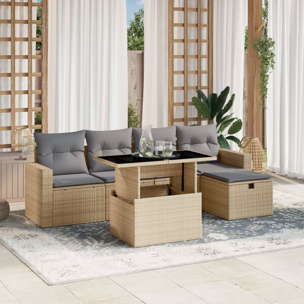 vidaXL Garden Sofa Set Beige