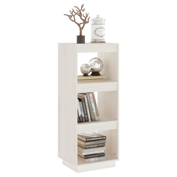 vidaXL Book Cabinet White Solid pine Medium Book Cabinet Rectangular