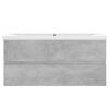 vidaXL Sink Cabinet With Basin Concrete grey, White Engineered wood, Ceramic