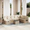 vidaXL Garden Sofa Set Beige PE rattan, powder-coated steel Large