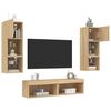 vidaXL 6 Piece TV Wall Units with LED Sonoma Oak Engineered Wood