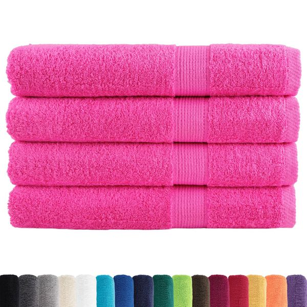 vidaXL Sauna Towel Set of 4 Pink 100% Cotton 31.5x78.7 in Sauna Towel