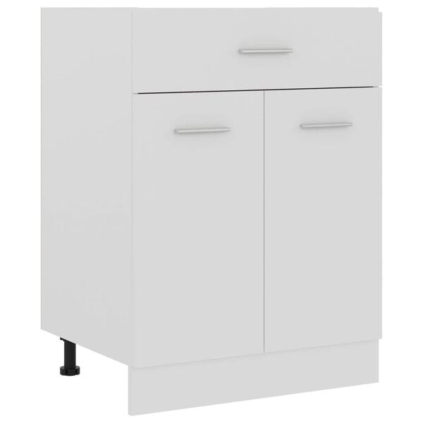 vidaXL Drawer Bottom Cabinet White Engineered wood 23.6 x 18.1 x 32.1 in