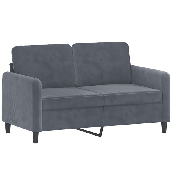 vidaXL Sofa Set Dark grey Velvet (100% polyester), metal, textilene, plywood