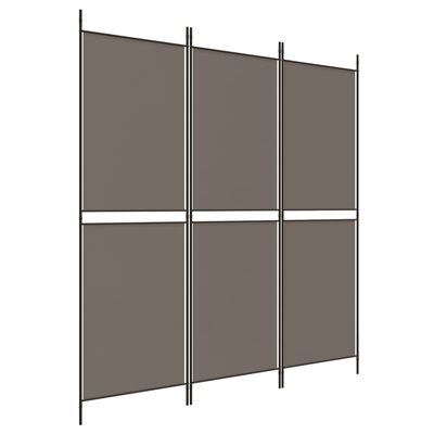 vidaXL 3-Panel Room Divider Anthracite 59.1"x86.6" Fabric
