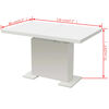 vidaXL Kitchen Table High gloss white MDF and Steel Extendable
