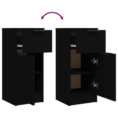 vidaXL Sideboard Black 11.8"x11.8"x27.6" Engineered Wood