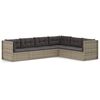 vidaXL Garden Lounge Set Grey PE rattan, powder-coated steel