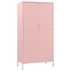 vidaXL Wardrobe Pink Steel Large Wardrobe Rectangular Modern