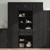 vidaXL Storage Cabinet Black Engineered Wood Large Storage Cabinet