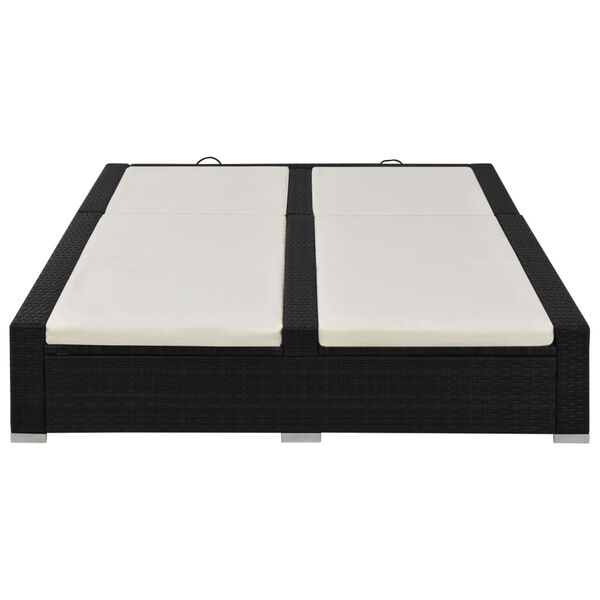 vidaXL Sunlounger Black frame with cream cushions
