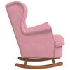 vidaXL Rocking Chair Pink Velvet (100% polyester) Standard Rocking Chair