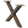 vidaXL Coffee Table Legs X-Shaped 2 pcs Natural Steel 23.6x(11.8-12.2)" Steel