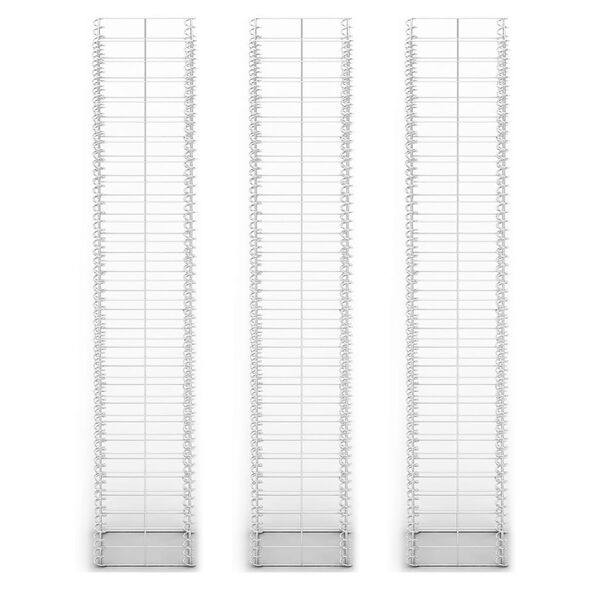 vidaXL Gabion Set 3 pcs Galvanized Wire 9.8"x9.8"x59"