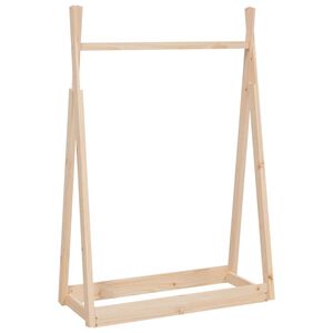 vidaXL Clothes Rack Natural Wood Solid Pine Wood