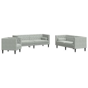 vidaXL Chesterfield Sofa Set Dark Green Velvet 3-Seater