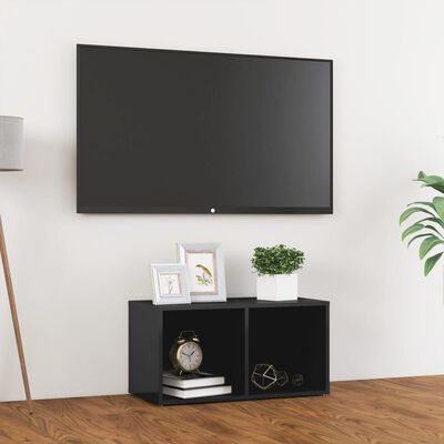 vidaXL TV Cabinet High Gloss Gray 28.3"x13.8"x14.4" Engineered Wood