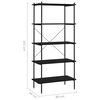 vidaXL Shelving Unit Black Engineered wood, Steel 31.5x15.7x64.2 in