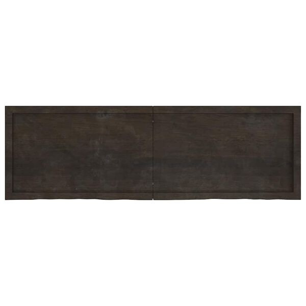 vidaXL Bathroom Countertop Dark Brown 63.0 x 19.7 x (0.8-2.4) " Treated Solid Wood
