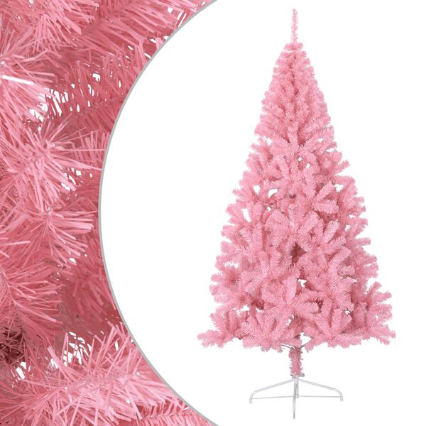 vidaXL Christmas Tree Pink PVC, Steel Large Decorative Inlays