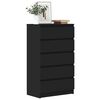 vidaXL Drawer Cabinet Black Engineered Wood Medium Drawer Cabinet