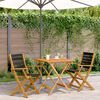 vidaXL Bistro Set Black and Natural Wood Solid Acacia wood and Polypropylene