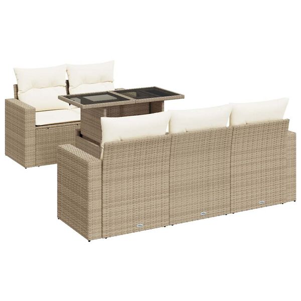 vidaXL Garden Sofa Set Beige, Cream White