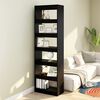 vidaXL Book Cabinet Black Engineered wood 78 in tall, great for big spaces