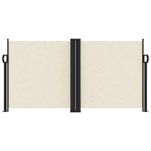 vidaXL Retractable Side Awning Cream 100% polyester with PU coating, Steel