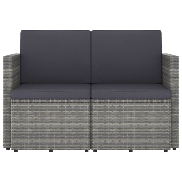 vidaXL Patio Sofa Grey and dark grey