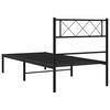 vidaXL Metal Bed Frame Black Powder-Coated Steel Twin Durable