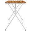 vidaXL Folding Bistro Table Brown, Black Solid acacia wood, Steel Medium