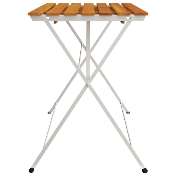 vidaXL Folding Bistro Table Brown, Black Solid acacia wood, Steel Medium