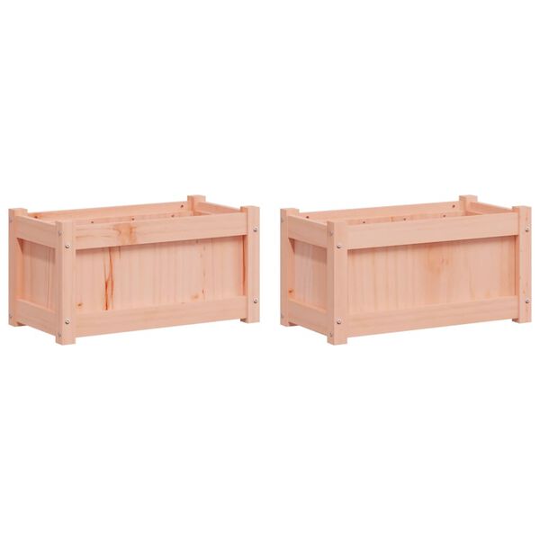 vidaXL Garden Planter Set of 2 Natural wood Solid douglas wood