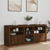 vidaXL Sideboard with LED Lights Brown Oak 63.8"x14.6"x26.4"