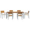 vidaXL Garden Dining Set 7 pcs Gray and brown 78.7" x 35.4" x 29.5