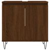 vidaXL Bathroom Cabinet Brown Oak Engineered Wood, Iron Compact