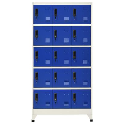 vidaXL Locker Cabinet Gray and Blue 35.4"x15.7"x70.9" Steel