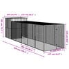 vidaXL Chicken Cage Anthracite Galvanized steel 65.0 x 259.8 x 71.3 in