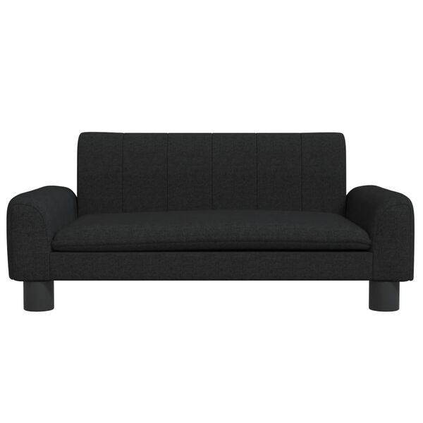 vidaXL Kids Sofa Black Polyester, Solid Pine Wood, Foam Mini