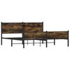 vidaXL Bed Frame Smoked Oak Steel, engineered wood Double Bed Frame