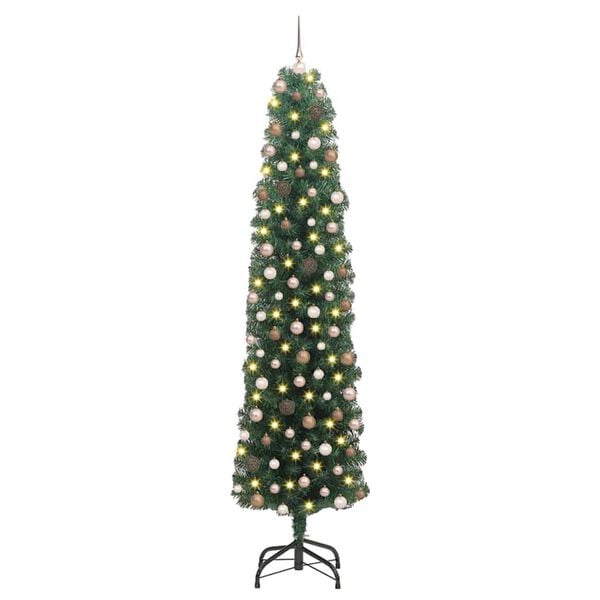 vidaXL Artificial Christmas Tree with 300 LEDs Green 82.68 in
