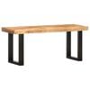 vidaXL Bench Brown and black Solid rough mango wood and steel 43.3 in