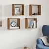 vidaXL Wall Cube Shelf Set of 4 Artisan oak Engineered wood Medium