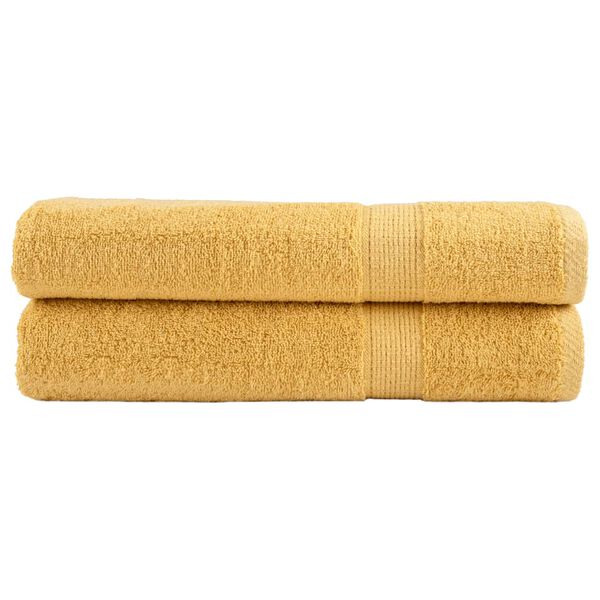 vidaXL Towel Set of 2 Gold 100% Cotton 39.4 x 78.7 in Cotton Towel