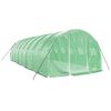 vidaXL Greenhouse Green Polyethylene, Galvanized Steel Large