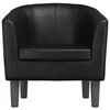 vidaXL Tub Chair Black Faux leather, pinewood, plywood Single Durable